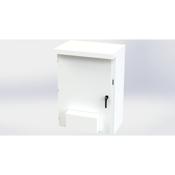 3 Point Latch Electrical Enclosures, 53 in H, 20 in D, 37.38 in W, NEMA 3R, Galvanized Steel